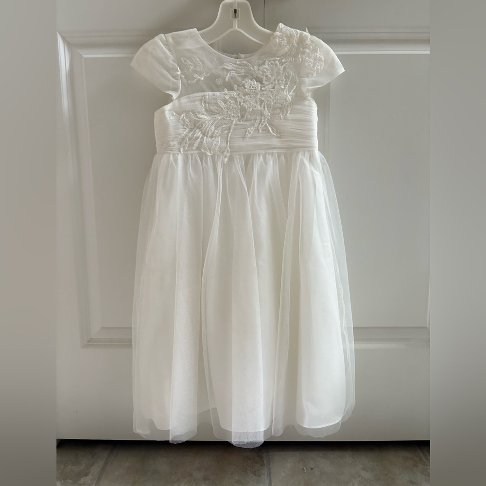 Elegant White Kids Dress- Holy Communion- Junior Bridesmaid for Weddinf